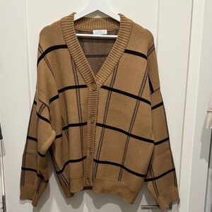 OAK + FORT Plaid Button-Up Women's Sweater